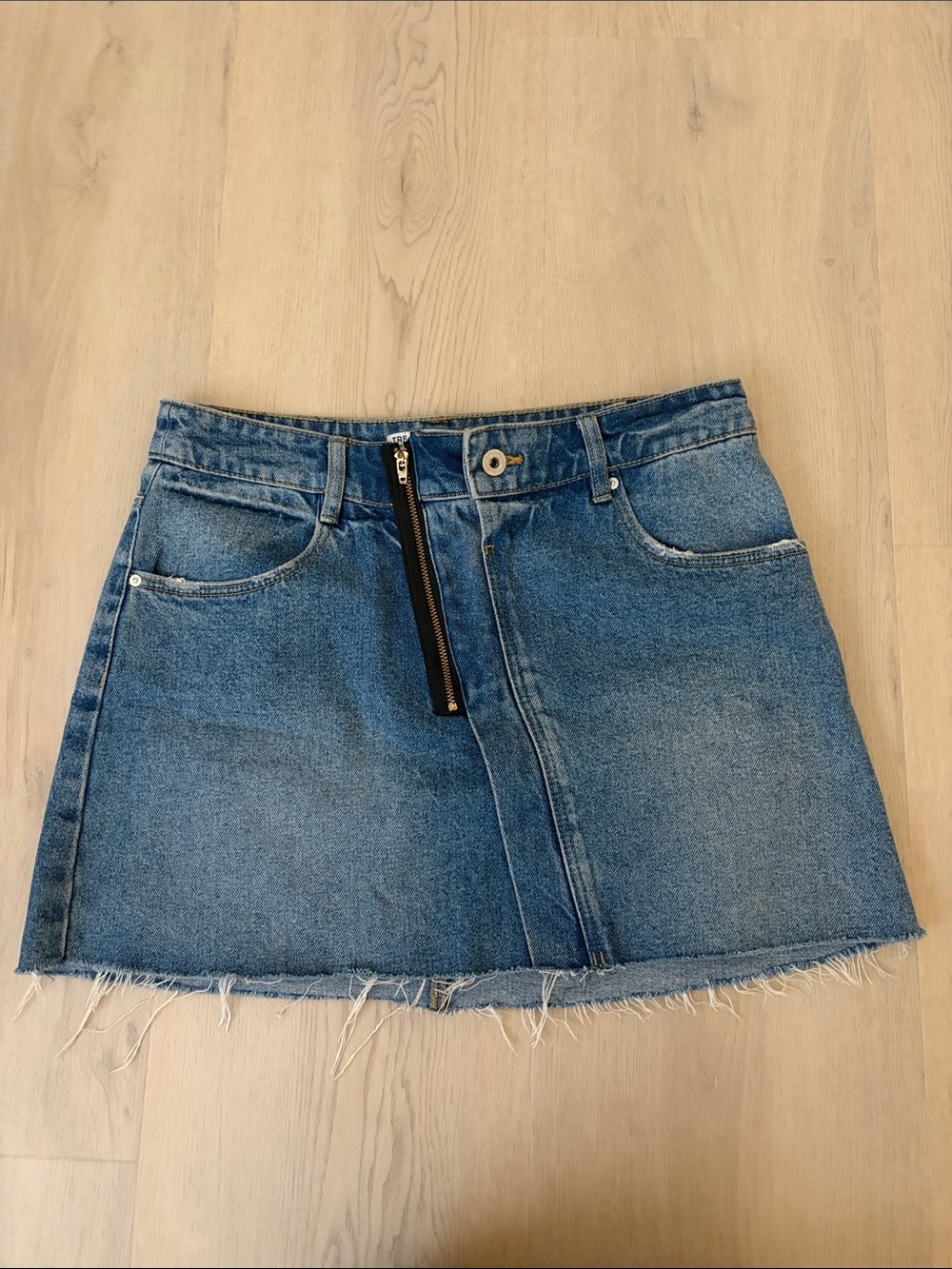 Zara TRF Denim Mini Skirt with Zipper